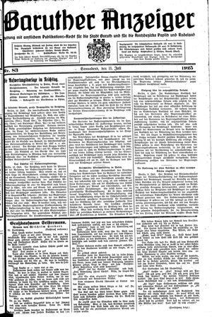Baruther Anzeiger vom 11.07.1925