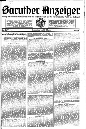 Baruther Anzeiger vom 22.10.1925