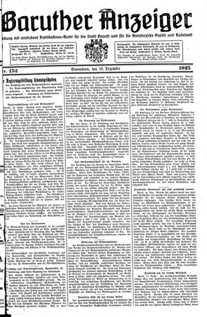 Baruther Anzeiger vom 19.12.1925