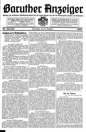 Baruther Anzeiger vom 24.12.1925