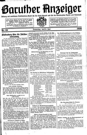 Baruther Anzeiger vom 10.06.1926