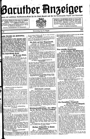 Baruther Anzeiger vom 21.08.1930