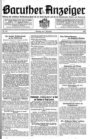 Baruther Anzeiger vom 02.12.1930