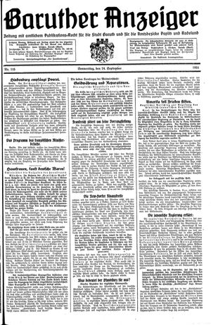 Baruther Anzeiger vom 24.09.1931