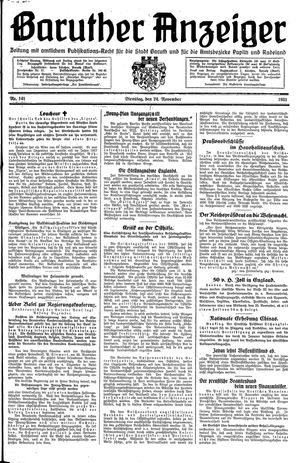 Baruther Anzeiger vom 24.11.1931