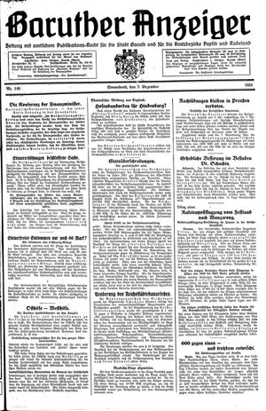 Baruther Anzeiger vom 05.12.1931