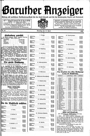 Baruther Anzeiger vom 12.04.1932