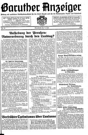Baruther Anzeiger vom 11.06.1932