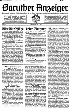 Baruther Anzeiger vom 07.07.1932