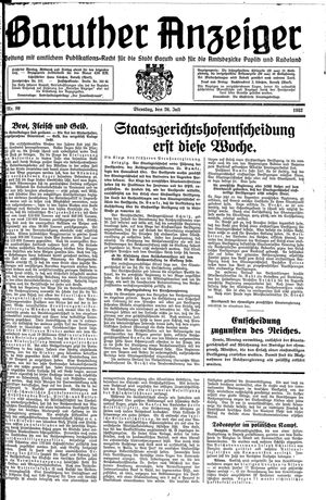 Baruther Anzeiger vom 26.07.1932
