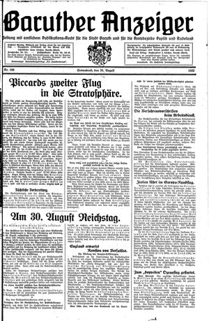 Baruther Anzeiger vom 20.08.1932