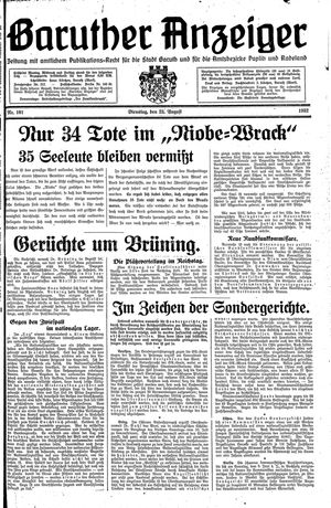 Baruther Anzeiger vom 23.08.1932