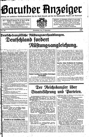 Baruther Anzeiger vom 03.09.1932