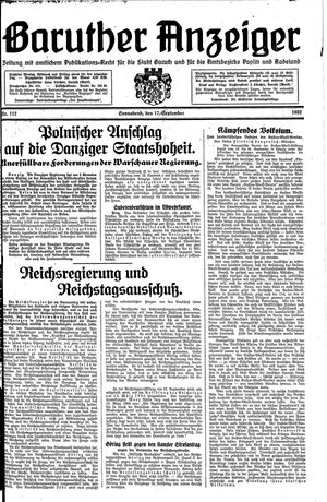 Baruther Anzeiger vom 17.09.1932