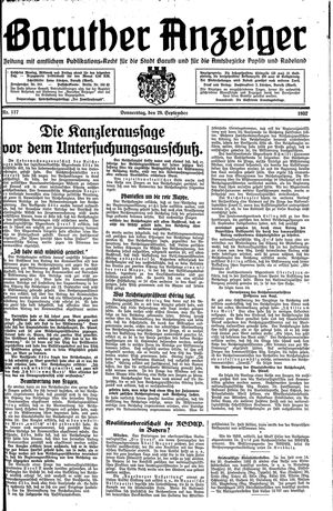 Baruther Anzeiger vom 29.09.1932
