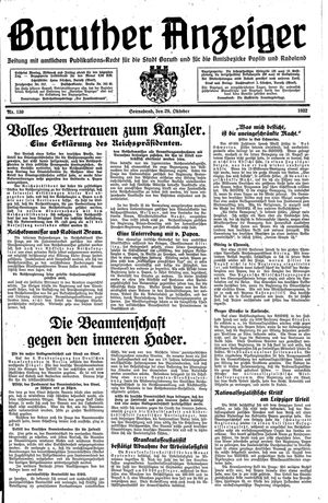 Baruther Anzeiger vom 29.10.1932