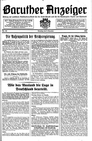 Baruther Anzeiger vom 06.12.1932