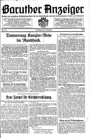 Baruther Anzeiger vom 13.12.1932