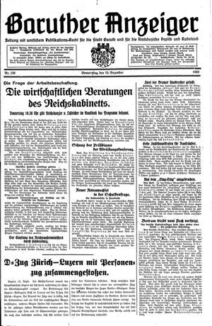Baruther Anzeiger vom 15.12.1932