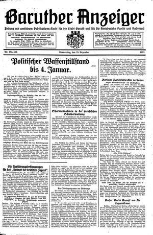 Baruther Anzeiger vom 29.12.1932