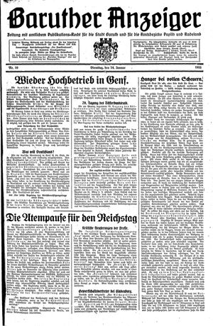 Baruther Anzeiger vom 24.01.1933