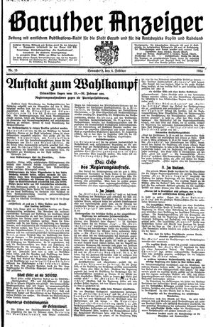 Baruther Anzeiger vom 04.02.1933