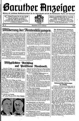 Baruther Anzeiger vom 18.02.1933