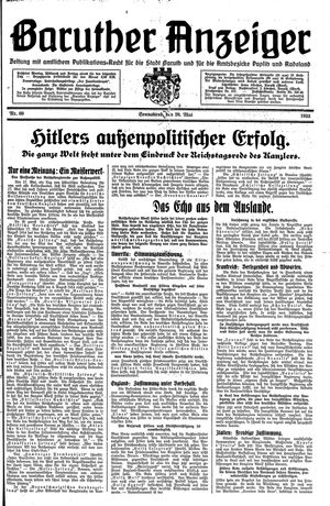 Baruther Anzeiger vom 20.05.1933