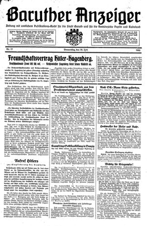 Baruther Anzeiger vom 29.06.1933