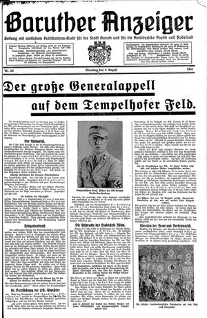 Baruther Anzeiger vom 08.08.1933