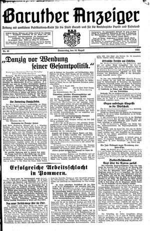 Baruther Anzeiger vom 10.08.1933