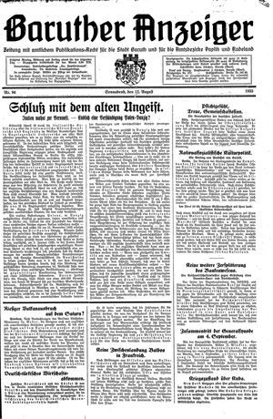 Baruther Anzeiger vom 12.08.1933