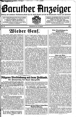 Baruther Anzeiger vom 19.08.1933
