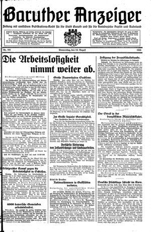 Baruther Anzeiger vom 24.08.1933