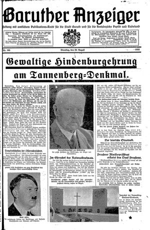 Baruther Anzeiger vom 29.08.1933