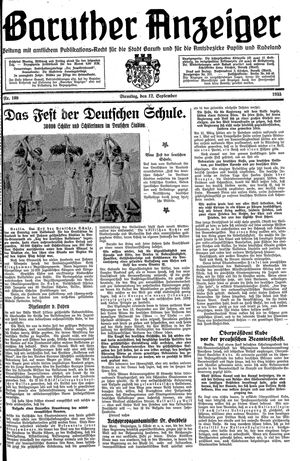 Baruther Anzeiger vom 12.09.1933