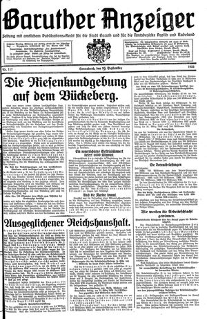 Baruther Anzeiger vom 30.09.1933