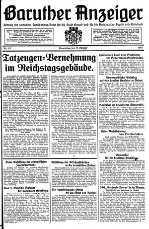 Baruther Anzeiger vom 12.10.1933