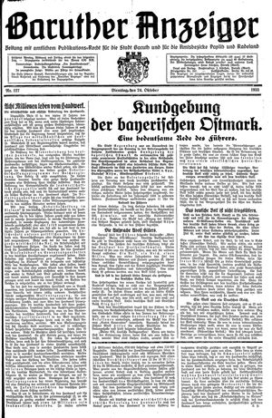 Baruther Anzeiger vom 24.10.1933
