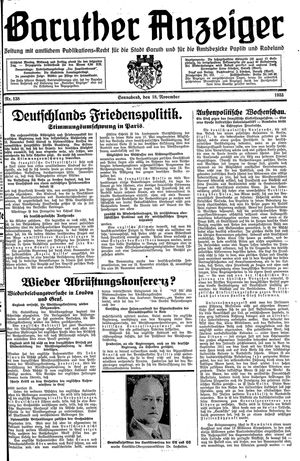 Baruther Anzeiger vom 18.11.1933