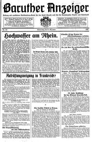Baruther Anzeiger vom 21.12.1933