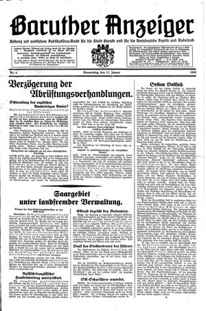 Baruther Anzeiger vom 11.01.1934