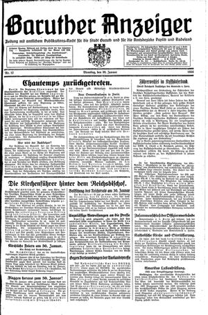 Baruther Anzeiger vom 30.01.1934