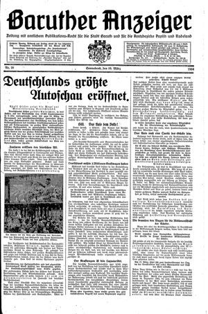 Baruther Anzeiger vom 10.03.1934