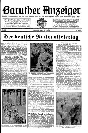 Baruther Anzeiger vom 03.05.1934