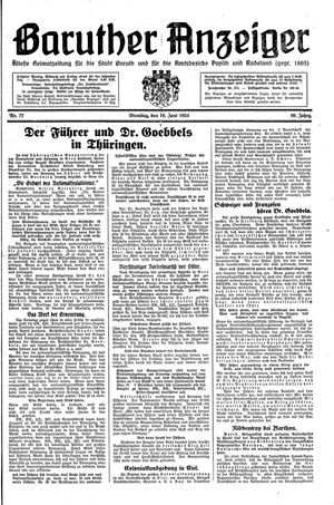 Baruther Anzeiger vom 19.06.1934