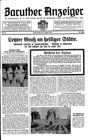 Baruther Anzeiger vom 09.08.1934