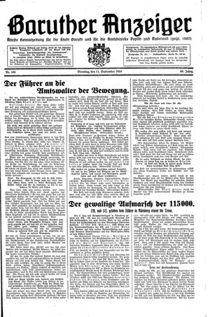 Baruther Anzeiger vom 11.09.1934