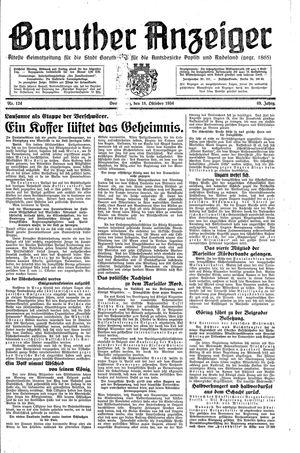 Baruther Anzeiger vom 18.10.1934