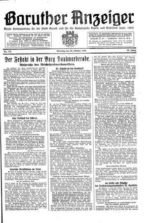 Baruther Anzeiger vom 30.10.1934